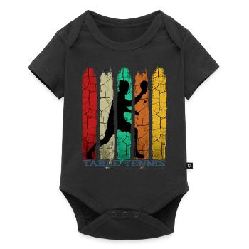 Idée cadeau silhouette vintage tennis de table - Body à manches courtes Premium Bébé - noir - Devant