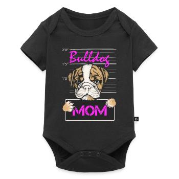 Französische Bulldogge Mutter Hunde Geschenk Hund - Baby Premium Kurzarmbody - Schwarz - Vorne