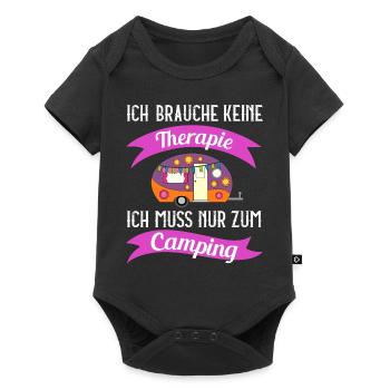 I don't need therapy I just need camping - Baby Premium short-sleeve bodysuit - black - Front