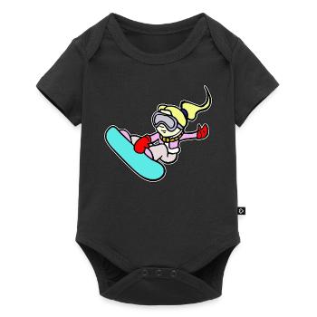 Snowboard - Snowboarder - Baby Premium short-sleeve bodysuit - black - Front