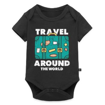 Voyage voyageur du monde - Body à manches courtes Premium Bébé - noir - Devant
