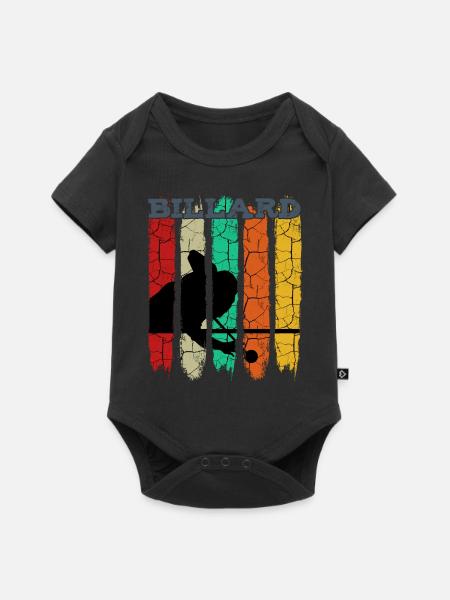Vintage Retro Billard Silhouette | Pool Geschenk - Baby Premium Kurzarmbody - Schwarz