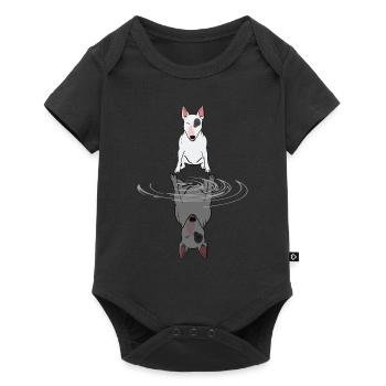 Bullterrier Hund Wasser Spiegelbild Geschenk - Baby Premium Kurzarmbody - Schwarz - Vorne