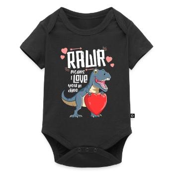 Rawr T Rex TShirt Dinosaure Enfants Saint Valentin - Body à manches courtes Premium Bébé - noir - Devant