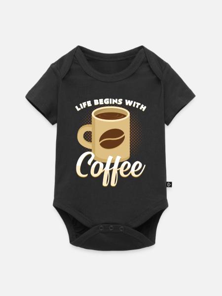 Kaffee - Baby Premium Kurzarmbody - Schwarz