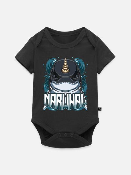 Narwals - Baby Premium Kurzarmbody - Schwarz