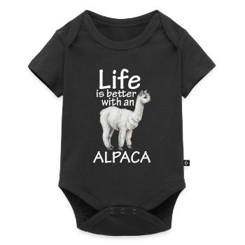 Alpaca-Shirt - Baby Premium short-sleeve bodysuit - black - Front