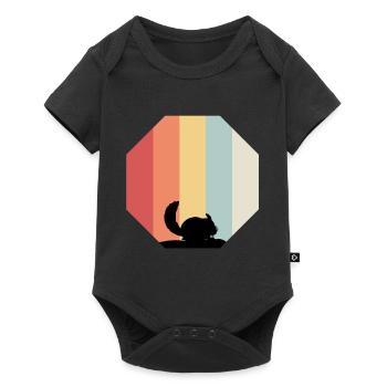 Cadeau vintage rétro chinchilla - Body à manches courtes Premium Bébé - noir - Devant