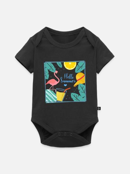 Sommer - Baby Premium Kurzarmbody - Schwarz
