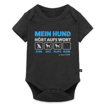 Mein Hund Hört Hundeschule Hundeerziehung Geschenk - Baby Premium Kurzarmbody - Schwarz - Vorne