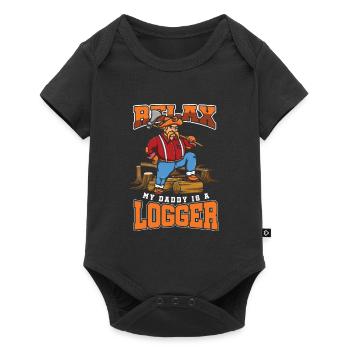 Relax My Daddy Is A Logger Lumberjack Lumberman - Baby Premium short-sleeve bodysuit - black - Front