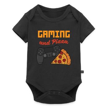 Gaming & Pizza Gambler Gamer Video Games Gift - Baby Premium short-sleeve bodysuit - black - Front