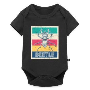 Retro stag beetle "Beetle" - Baby Premium short-sleeve bodysuit - black - Front