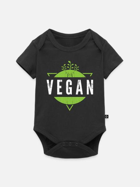 Veganes vegetarisches Geschenk - Baby Premium Kurzarmbody - Schwarz