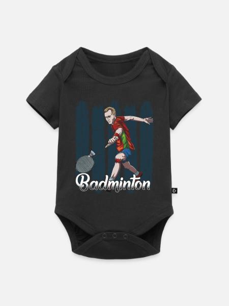 Badminton - Baby Premium Kurzarmbody - Schwarz