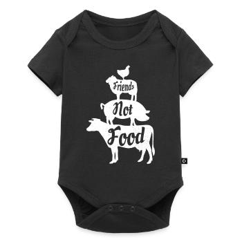 Vegan Vegan Animaux Végétariens Cadeau Bien-être des Animaux - Body à manches courtes Premium Bébé - noir - Devant