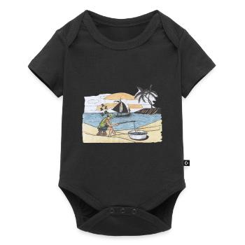 Fishing angler fish hobby fishing sport fishing - Baby Premium short-sleeve bodysuit - black - Front