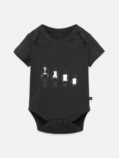Evolution Mensch Pinguin - Baby Premium Kurzarmbody - Schwarz