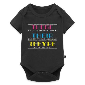 English grammar lesson grammar police - Baby Premium short-sleeve bodysuit - black - Front