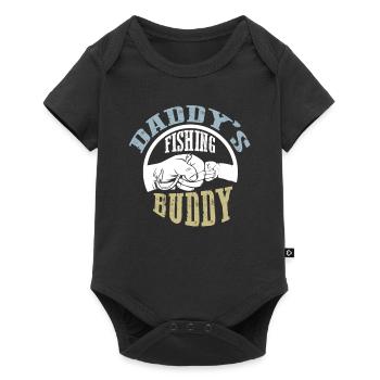 Cadeau de pêcheur de poisson bébé père pêche - Body à manches courtes Premium Bébé - noir - Devant
