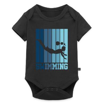 Swimming Swimmer Diving Retro Gift - Baby Premium short-sleeve bodysuit - black - Front