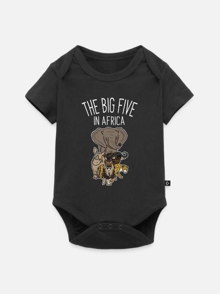 the big five, safari, wildnis, tiere - Baby Premium Kurzarmbody - Schwarz