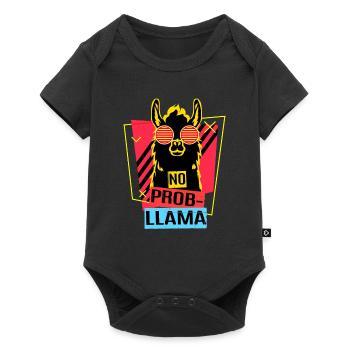 Lama Drame Cracher Alpagas Llama Andes Cadeau Zoo - Body à manches courtes Premium Bébé - noir - Devant