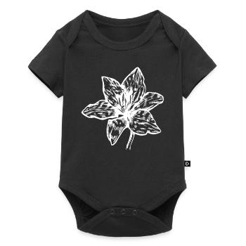 Fleurs silhouette icône fleur de lis - Body à manches courtes Premium Bébé - noir - Devant