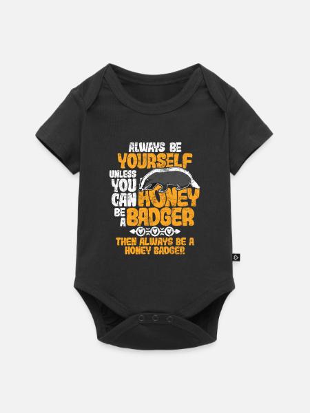 Dachs - Baby Premium Kurzarmbody - Schwarz