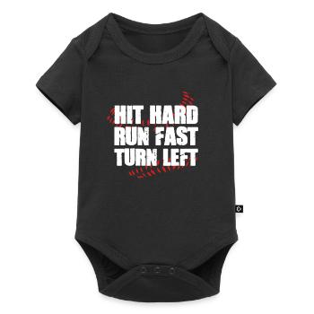 Baseball - Baby Premium Kurzarmbody - Schwarz - Vorne