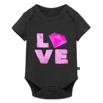 Love | Minerals Typography Gemstones Gift - Baby Premium short-sleeve bodysuit - black - Front