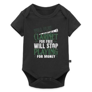 Klarinette - Baby Premium Kurzarmbody - Schwarz - Vorne