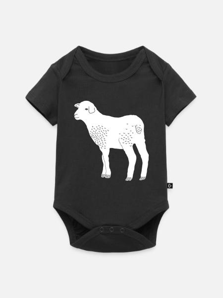 Schaf - Baby Premium Kurzarmbody - Schwarz