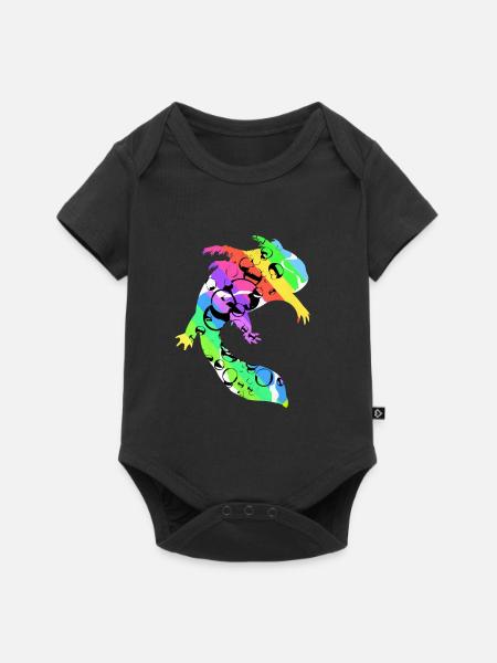 Axolotl - Baby Premium Kurzarmbody - Schwarz