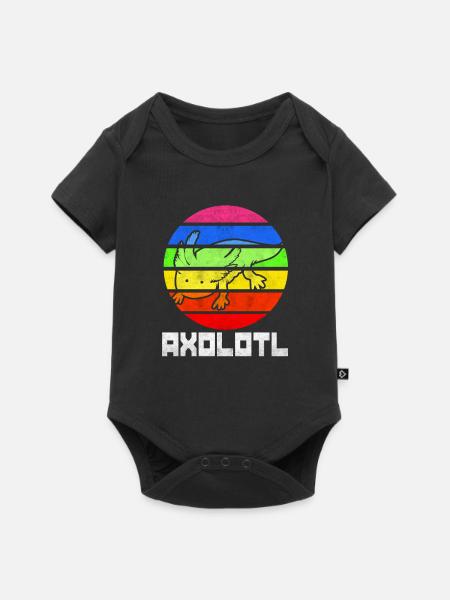 Axolotl - Baby Premium Kurzarmbody - Schwarz