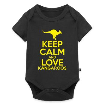 kangourou - Body à manches courtes Premium Bébé - noir - Devant