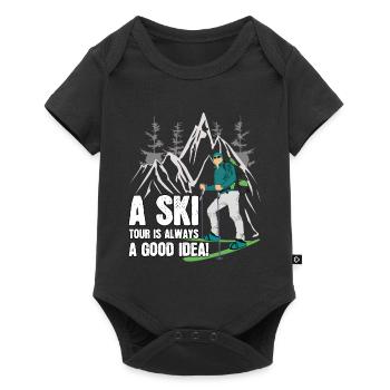 Ski Tour Touring Spruch Winter Ski Tour - Baby Premium short-sleeve bodysuit - black - Front