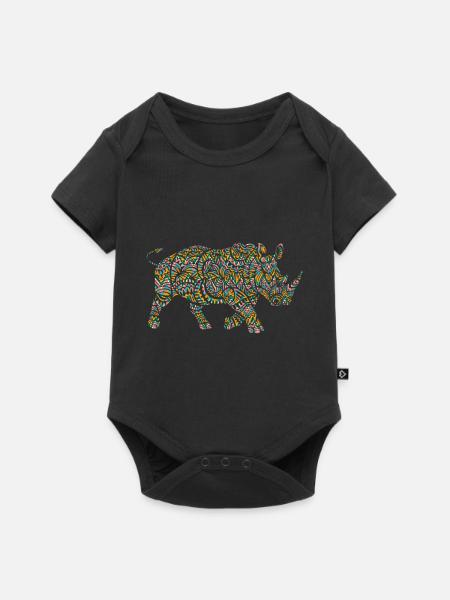 Nashorn Kultur - Baby Premium Kurzarmbody - Schwarz