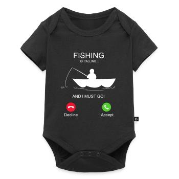 Fishing is calling and i must go - Baby Premium short-sleeve bodysuit - black - Front