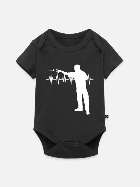Dart Dartpfeil Dartboard - Baby Premium Kurzarmbody - Schwarz
