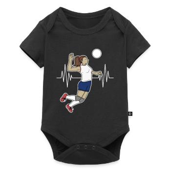 volleyball volleyball joueur de volleyball - Body à manches courtes Premium Bébé - noir - Devant