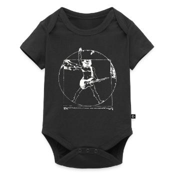 Vitruvian Man Guitar Shirt Da Vinci Guitarist - Baby Premium short-sleeve bodysuit - black - Front