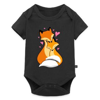 renards amoureux - Body à manches courtes Premium Bébé - noir - Devant