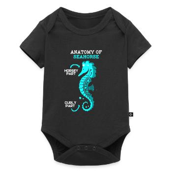 Hippocampe hippocampe retro vintage cadeau mer - Body à manches courtes Premium Bébé - noir - Devant