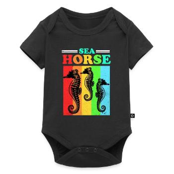 Seepferd - Baby Premium Kurzarmbody - Schwarz - Vorne