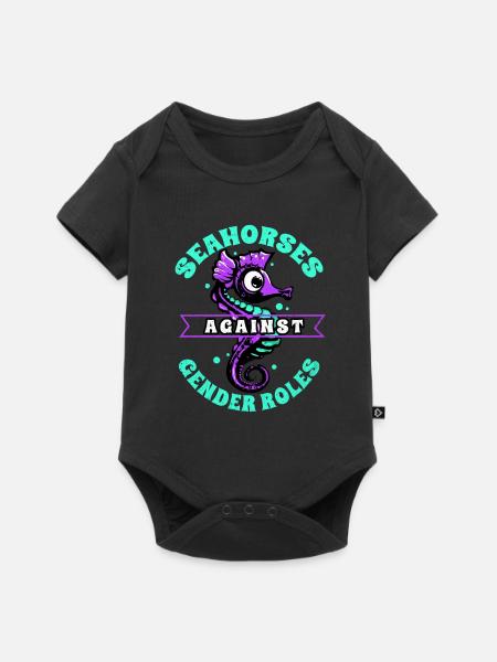 Seepferd - Baby Premium Kurzarmbody - Schwarz
