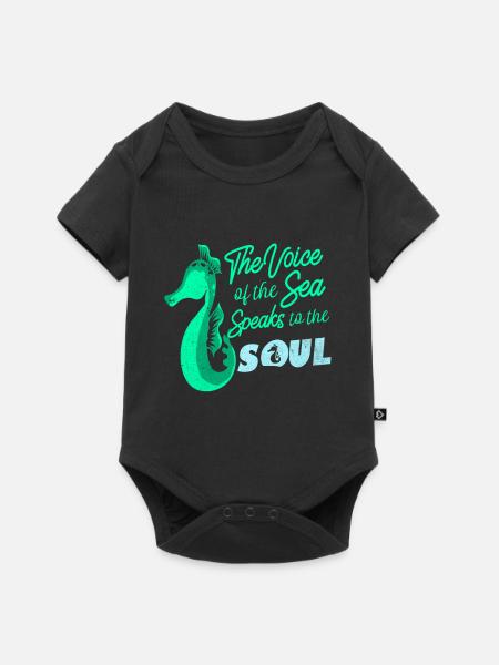 Seepferd - Baby Premium Kurzarmbody - Schwarz