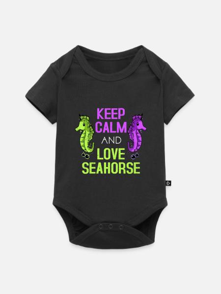 Seepferd - Baby Premium Kurzarmbody - Schwarz