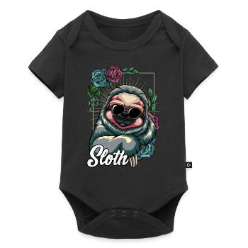 Cadeau de la faune des lunettes de soleil cool paresseux chill - Body à manches courtes Premium Bébé - noir - Devant