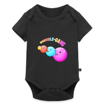 "BUBBLE GANG" ~ pattern, funny chewing gum - Baby Premium short-sleeve bodysuit - black - Front